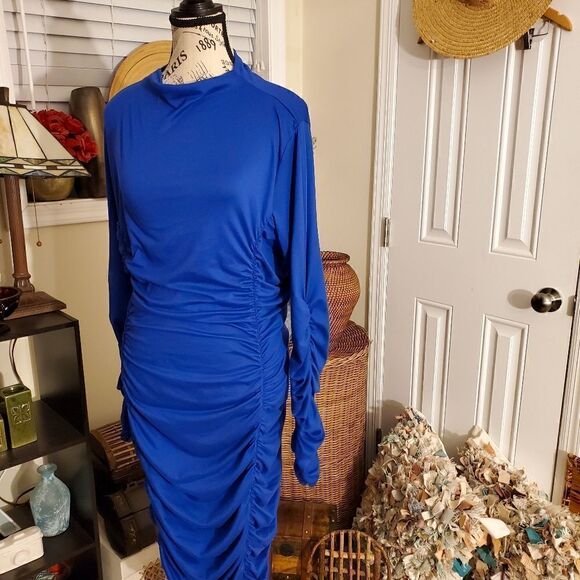 The Curve Los Angeles Rushed detail Bodycon Dress Sz 3XL - Picture 8 of 11